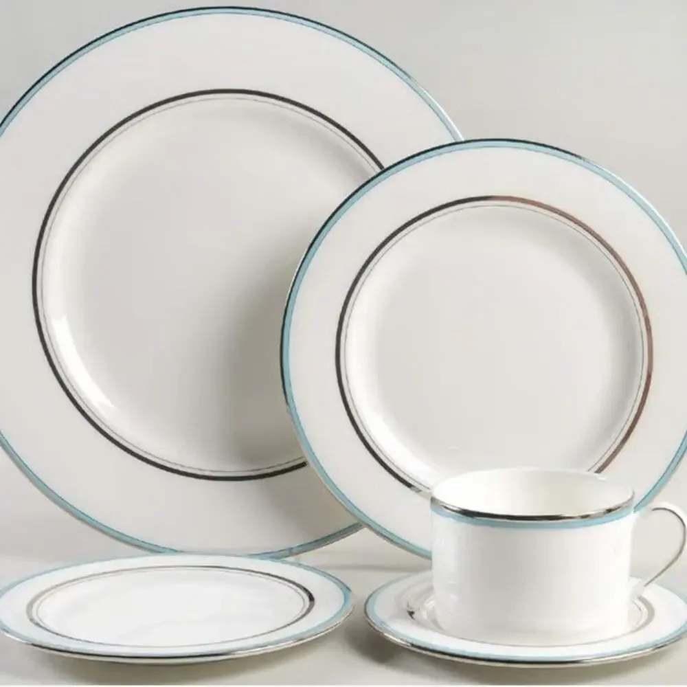 NEW 4 Kate Spade Lenox Library Lane Aqua 5 Piece Sets